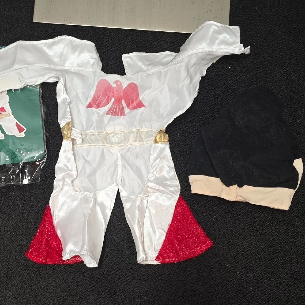 Elvis Dog Costume - White, Red, and Gold